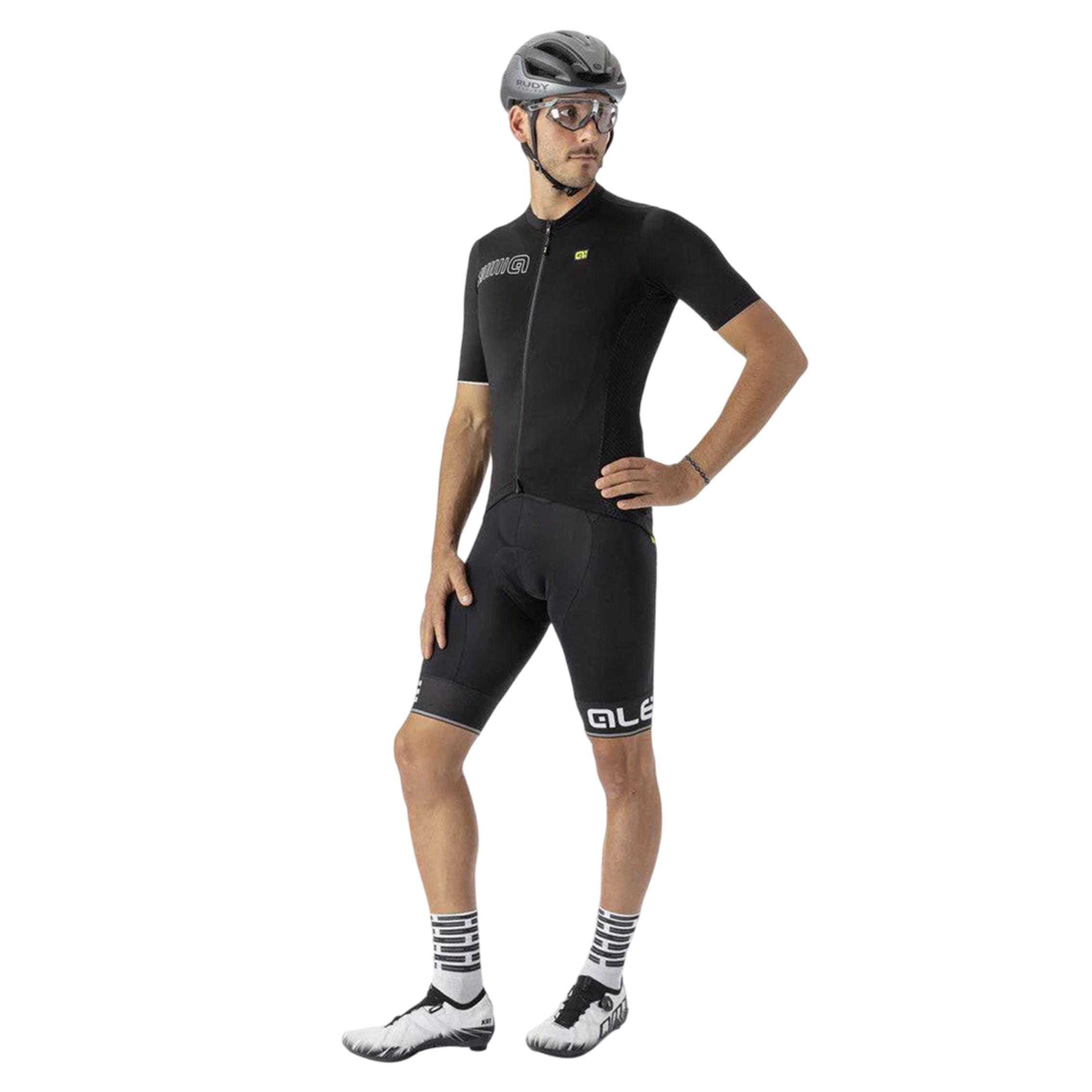 ALE Cycling Short- SOLID CORSA with White Logo (Man) - Image 3
