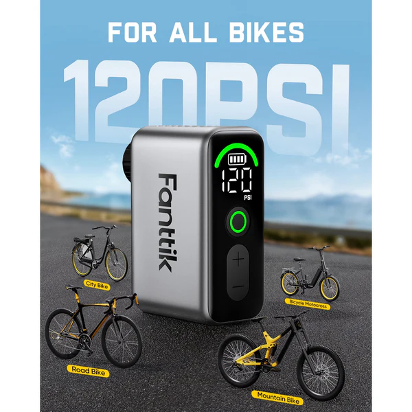 FANTTIK Tire Inflator Portable Air Compressor - 10 Ace Tiny Bike Pump - Image 4